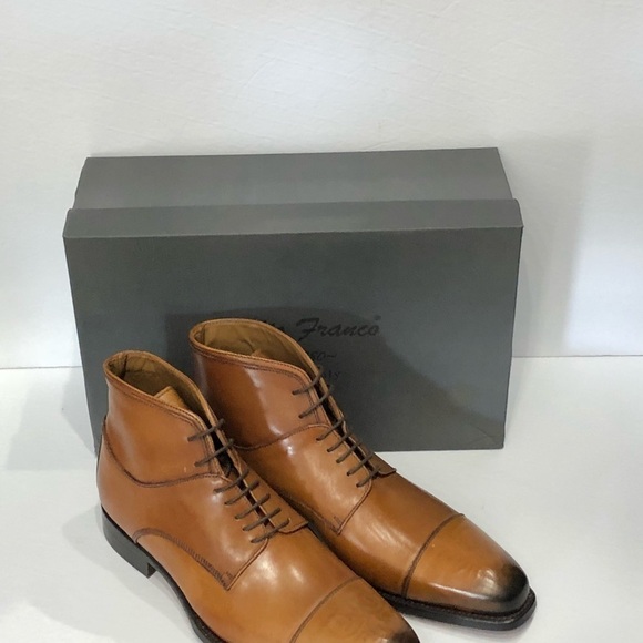 Emilio Franco ankle boot shoes point toe cognac - Picture 1 of 4